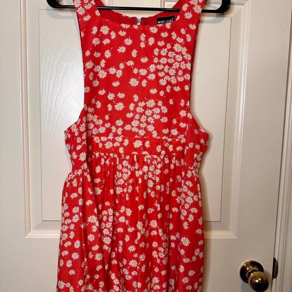 Wet seal red dress with floral print